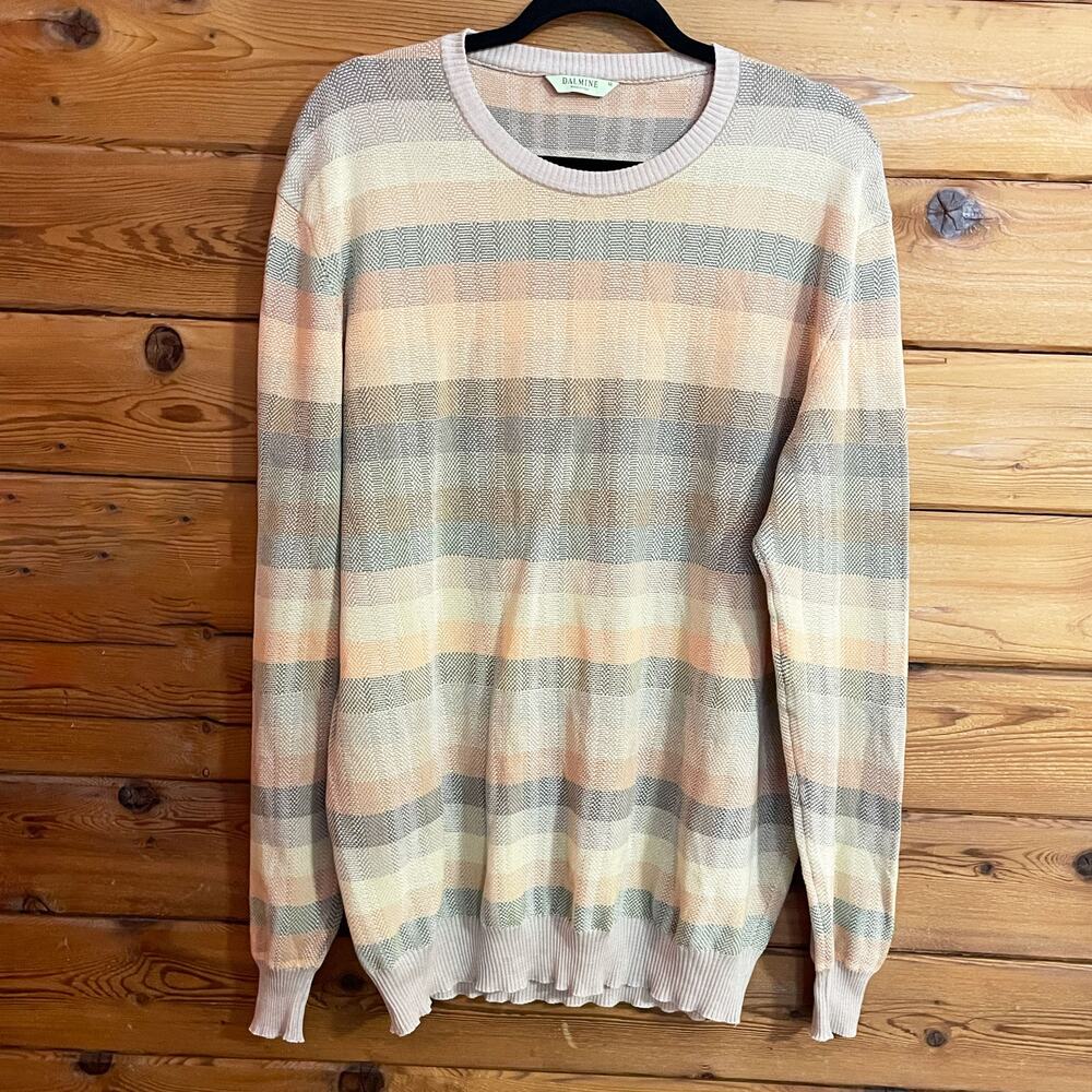 Dalmine Sweater Mens Size 56 X Large Italian Striped Multicolor Lightweight